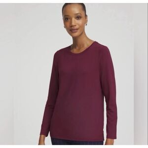 Chico's The Ultimate Tee Rayon Long Sleeve Swing Comfort T Shirt Women's XL